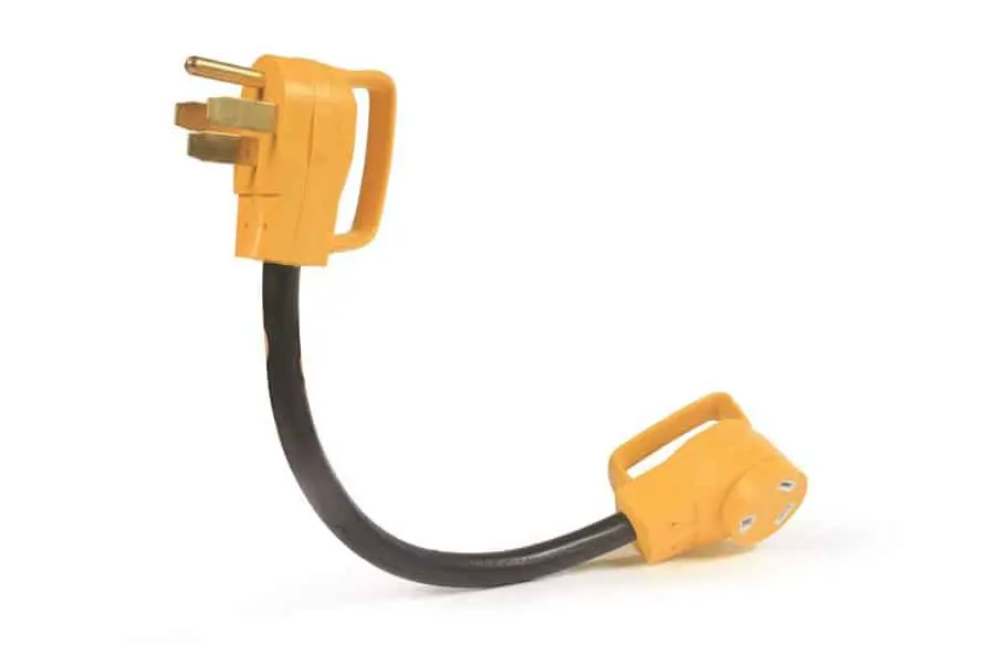 RV surge protectors can connect to a dog bone like this 