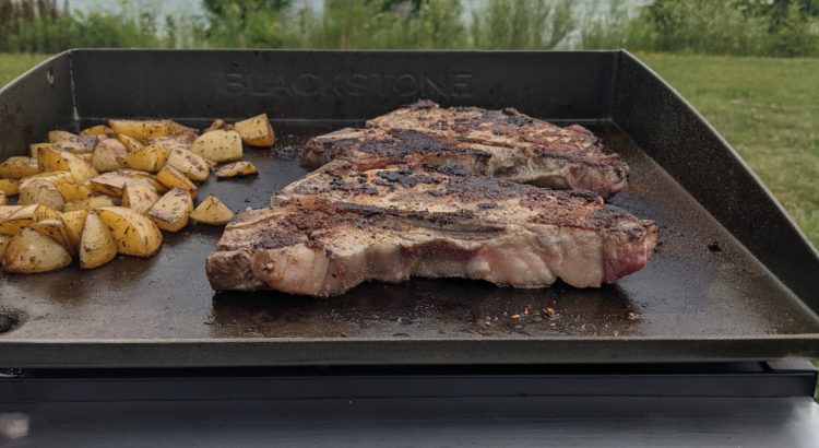 Blackstone griddle cooking steak