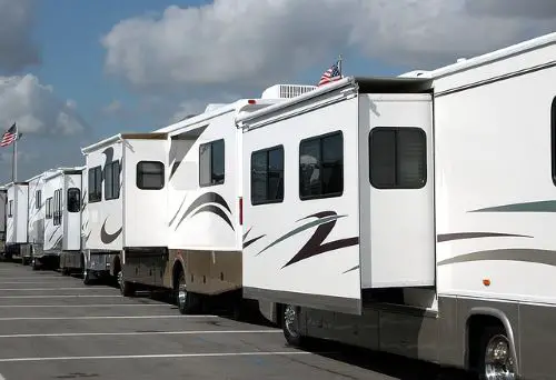 RVs for sale at a dealer