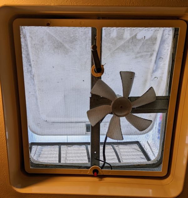 RV shower fan and vent
