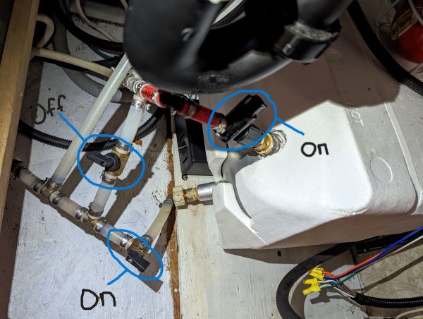 RV water heater bypass valves