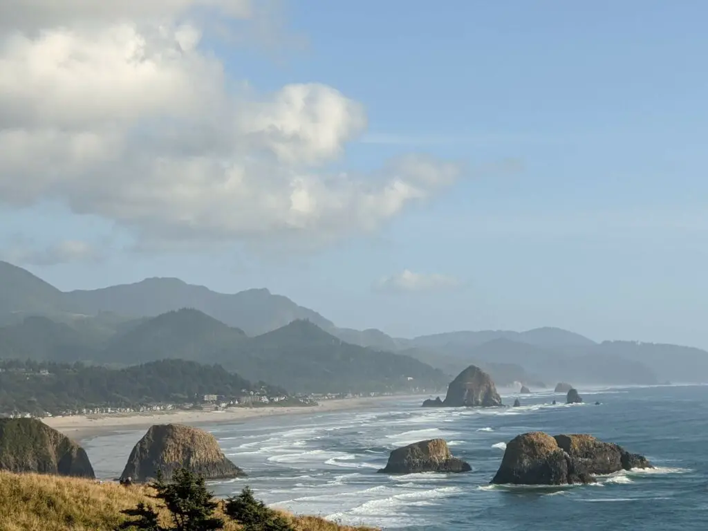 Ecola State Park is close to many Oregon Coast RV Parks and a must visit with mountains and sea stacks 