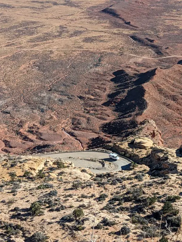 RV trip wizard can prevent ending up on roads like this-- Moki Dugway